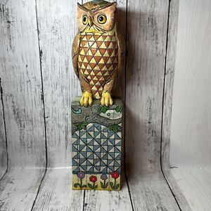 Jim Shore Heartwood Creek Enesco 2005 Owl on Detailed Pedestal